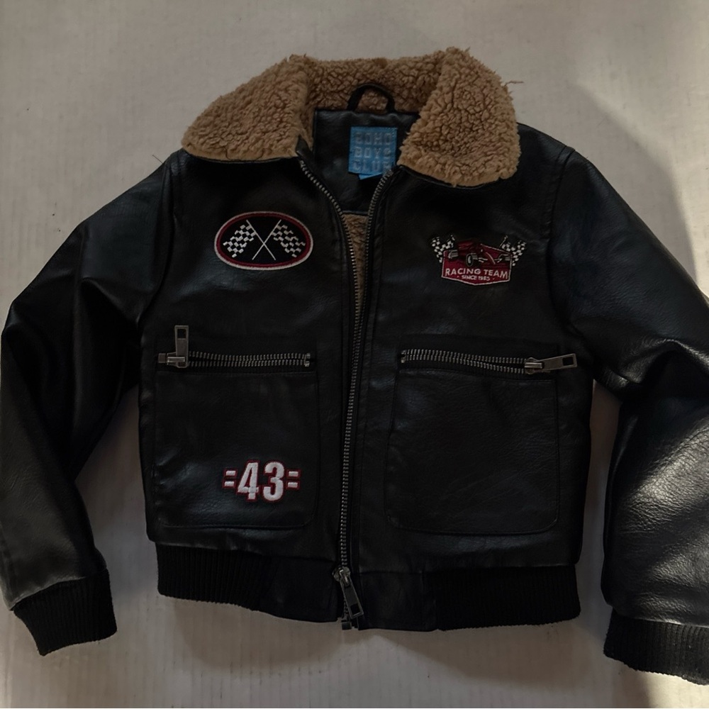 Soho Boys Club Kids Black faux leather Jacket